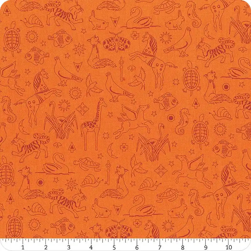 Sun Print 2025 Goldfish Philately Yardage | SKU# 1127-O Big Sale