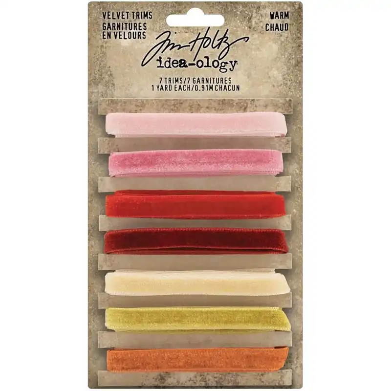 Time-Limited Set of 7 Idea-Ology Warm Velvet Ribbon Trims | Tim Holtz #651821