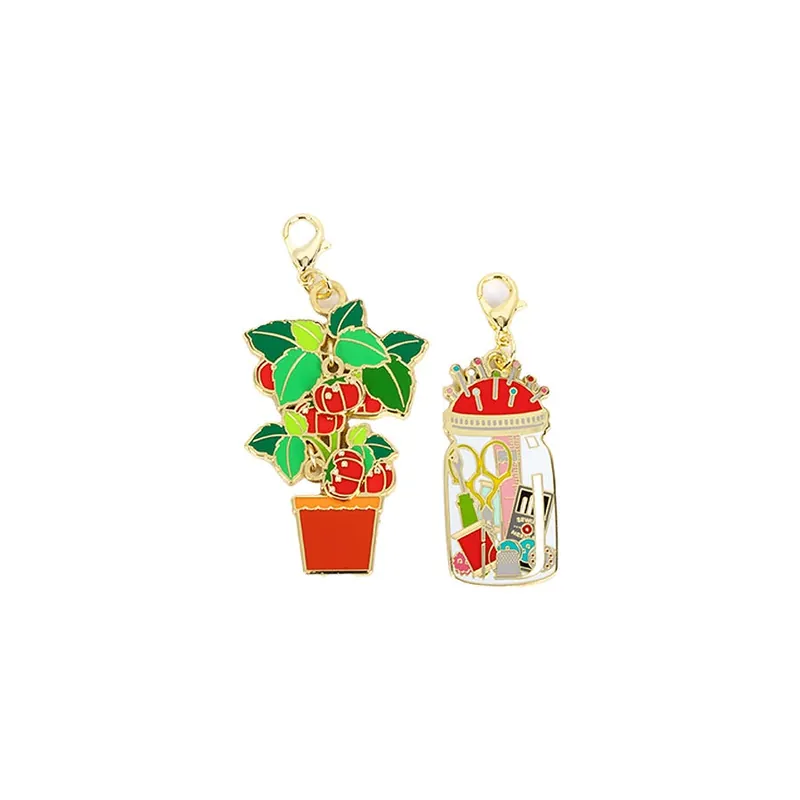 Set of Two Plant & Sewing Jar Sew Cute Zipper Charms | Cathe Holden for Moda #CH195 Fast Shipping