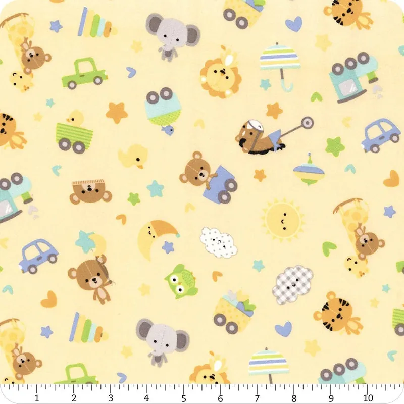 Worldwide Shipping Special Delivery Yellow Toss Flannel Yardage | SKU# F16783-YELLOW