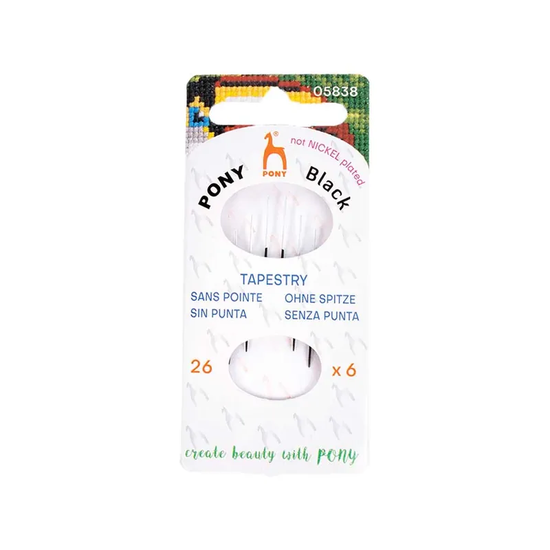 Hassle-Free Returns Pony Black Hypoallergenic Cross Stitch and Tapestry Needles with White Eyes Size 26 | Pony #05838