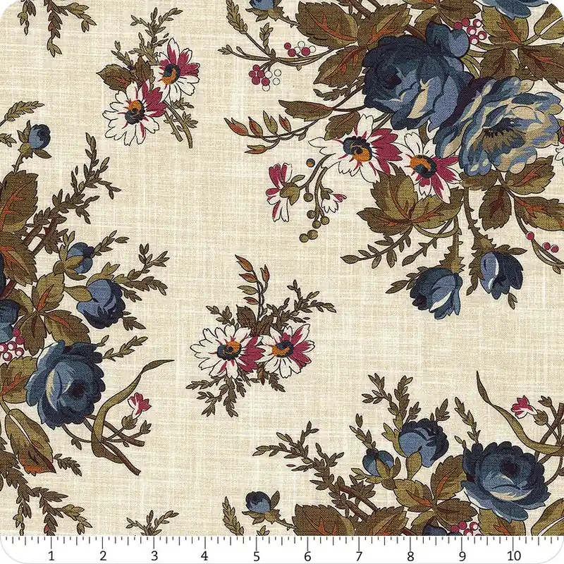 Price Cut Gentry's Mill Blue Large Floral Digitally Printed Yardage | SKU# R601282D-BLUE