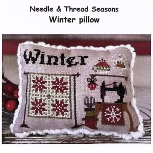 Winter Needle & Thread Seasons Pillow Cross Stitch Pattern | Mani di Donna No Minimum Order
