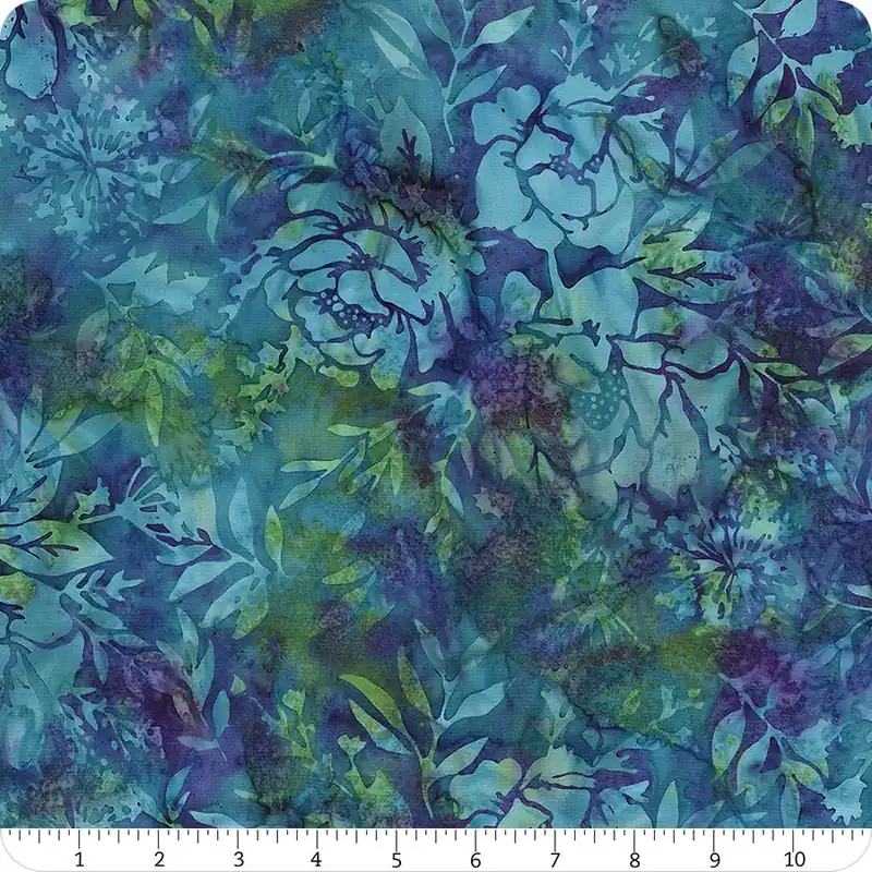 Oceanic Adventure Batiks Ocean Mixed Floral Yardage | SKU# W2578-73 Trusted Brand