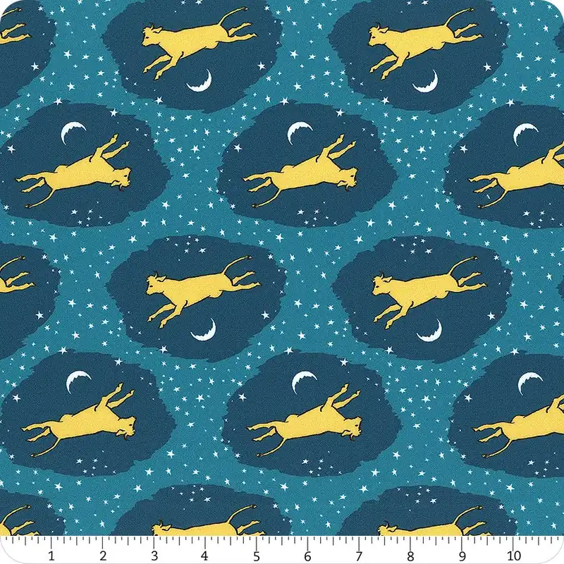 Don’t Miss Out Goodnight Moon Blue Over the Moon Organic Cotton Yardage | SKU# 227869-X