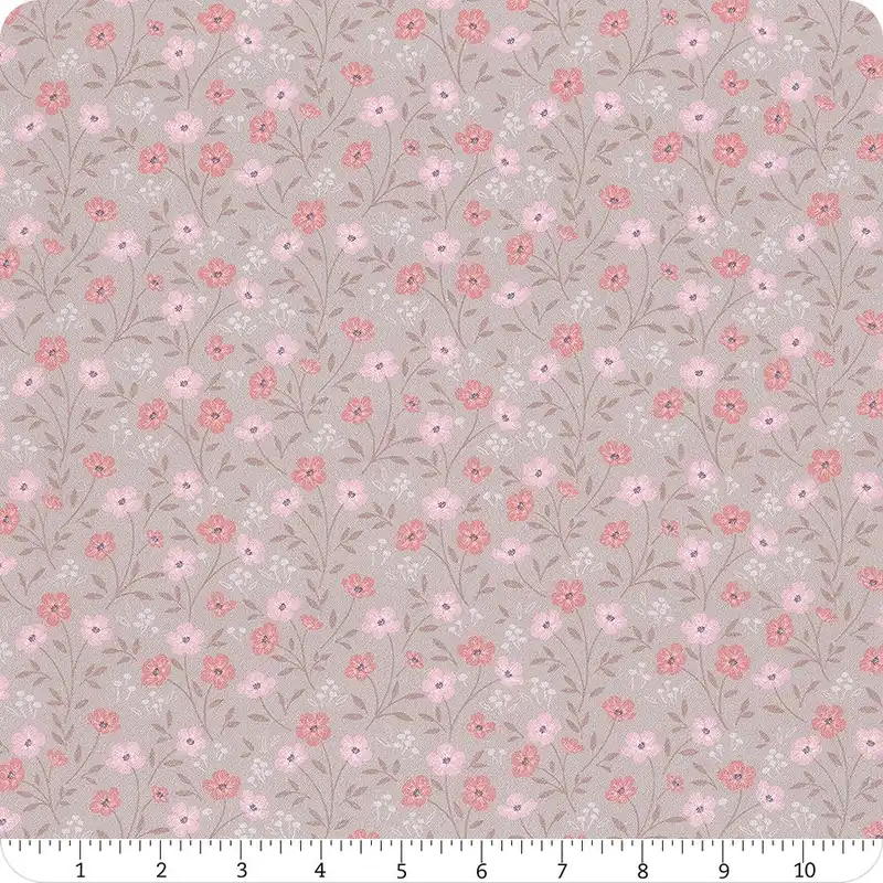 Don’t Miss Out The Pressed Flowers Collection Deep Taupe Timeless Blossom Yardage | SKU# CC54-3