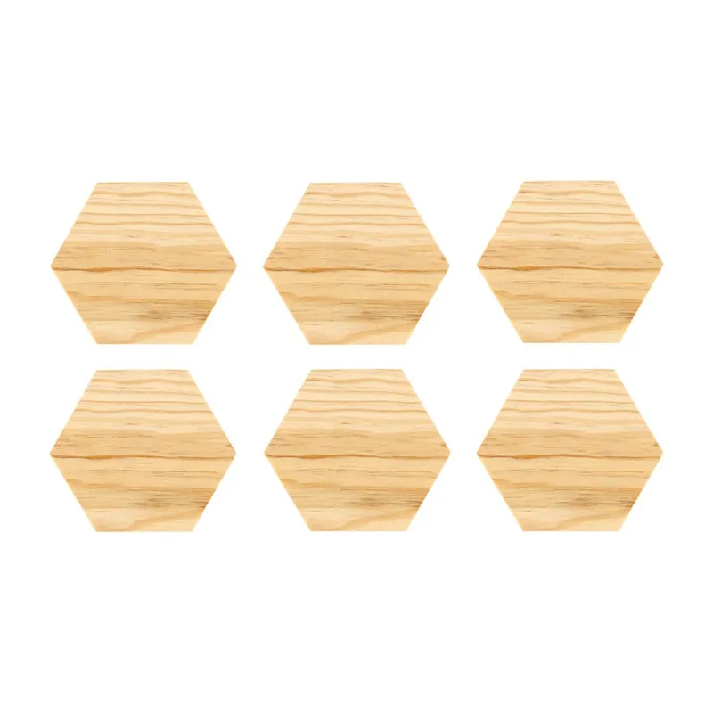 Fresh Stock Set of 6 4" Hexagon Wooden Displays | Fat Quarter Shop Exclusive