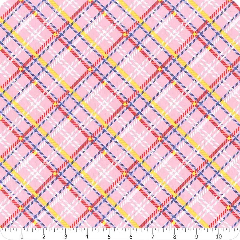 Wholesale Simple Pleasures Pink Plaid Yardage | SKU# C16651-PINK