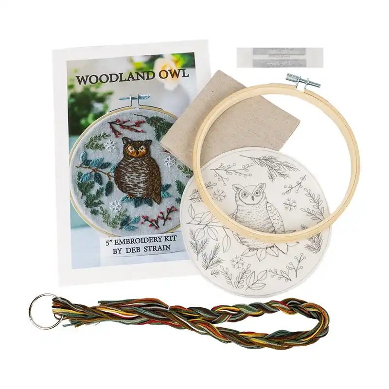 Woodland Owl Embroidery Kit | Deb Strain Stitches #DSS-016 Deal