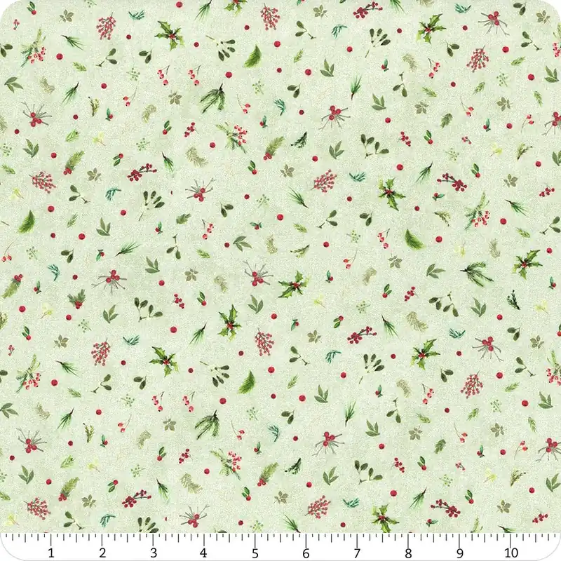 Winter Wreaths Green Tiny Greenery Yardage | SKU# MAS10884-G Popular