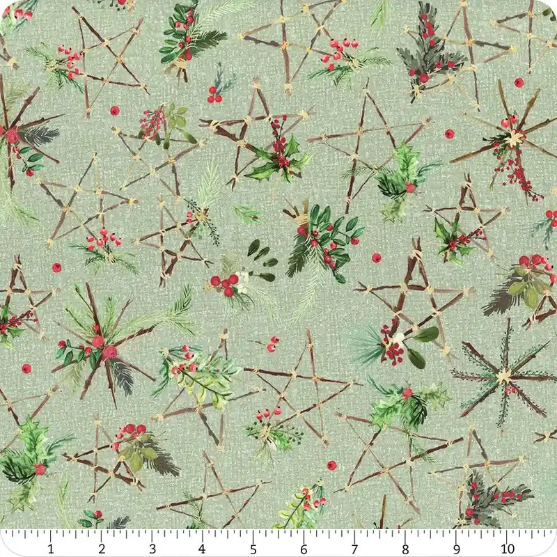 Winter Wreaths Green Stars Yardage | SKU# MAS10882-G Grab Now