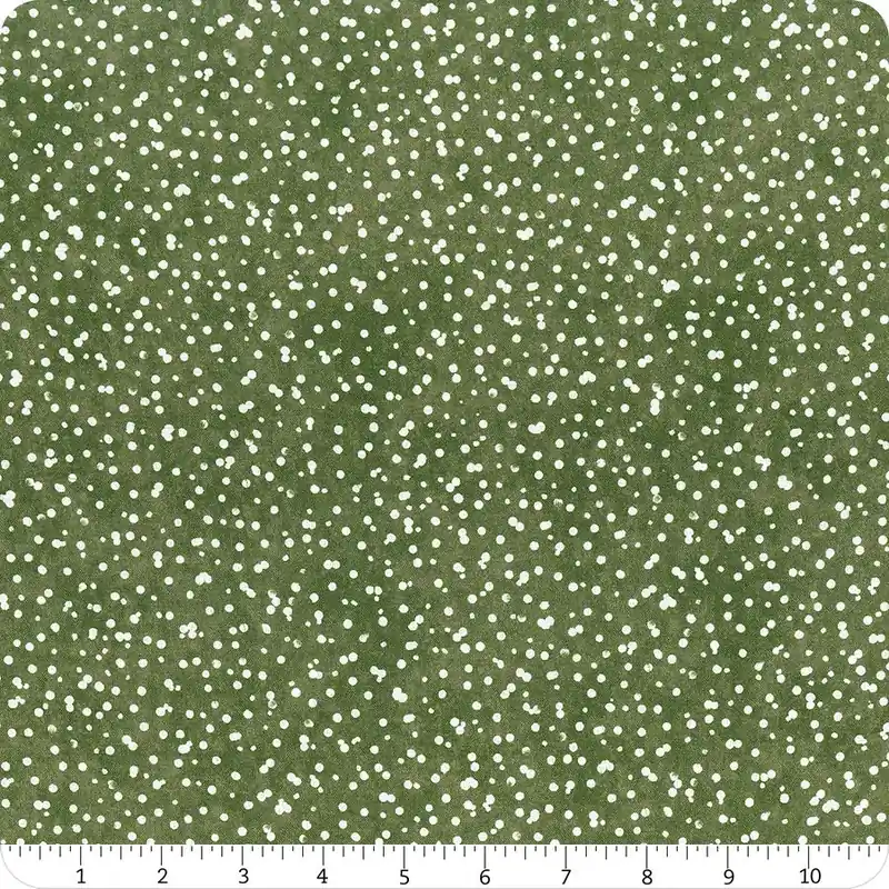 Winter Wreaths Green Scattered Snow Yardage | SKU# MAS10885-G Last Chance