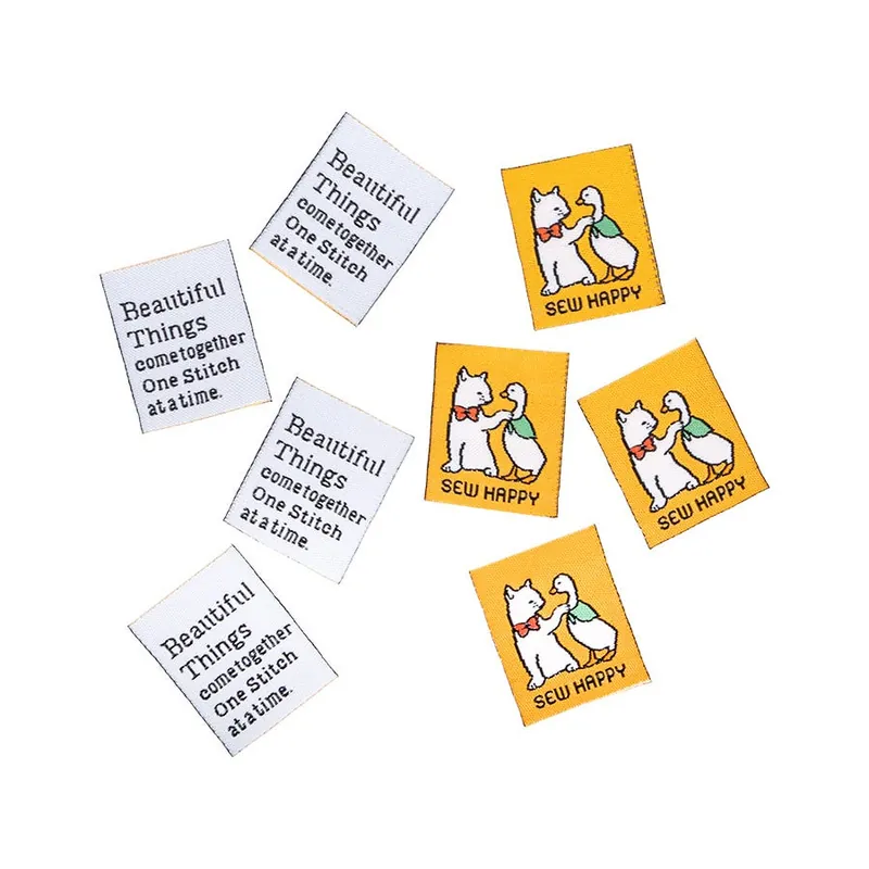 Wholesale Sew Happy Premium Woven Sew In Labels | Minki Kim #SHWL