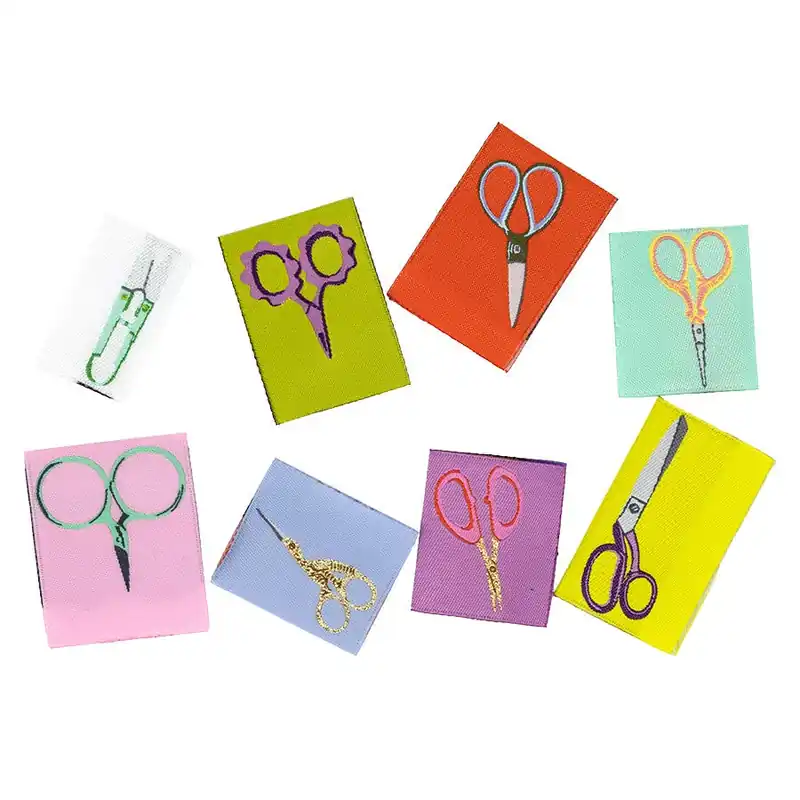 Hot Deal Set of 8 Snip Snip Sew In Labels | Renaissance Ribbons #WLP-2503
