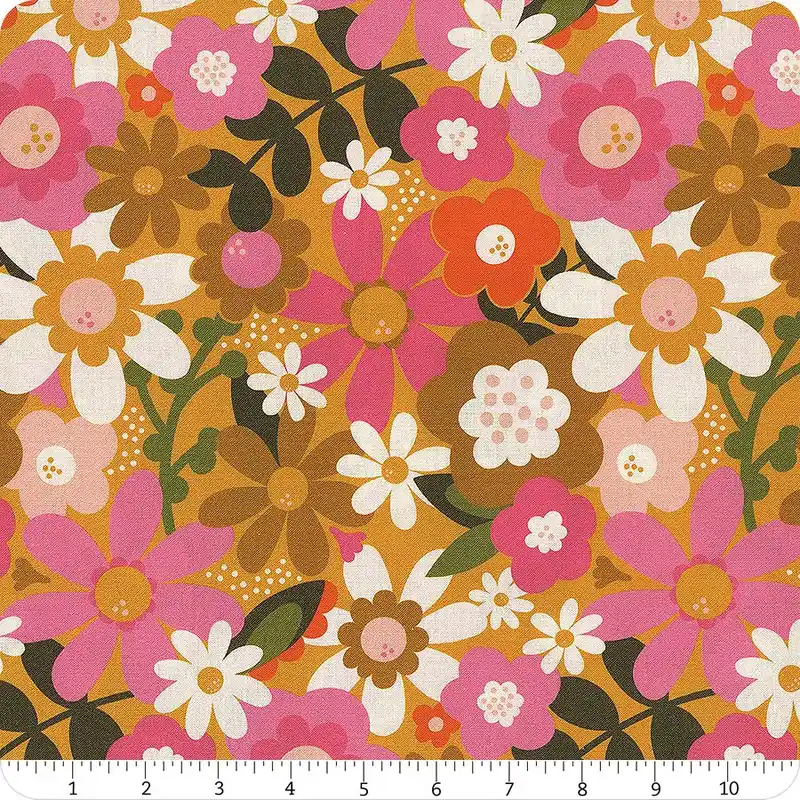 Joyful June Ochre Floral Yardage | SKU# 91110-55 Warranty Included