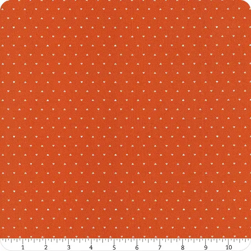 Seasonal Sale Joyful June Orange Ditsy Hearts Yardage | SKU# 91118-56