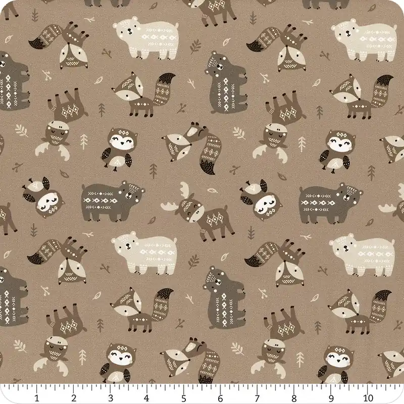 Woodland Wonders Taupe Aztec Woodland Friends Yardage | SKU# 89230208-05 Flash Sale