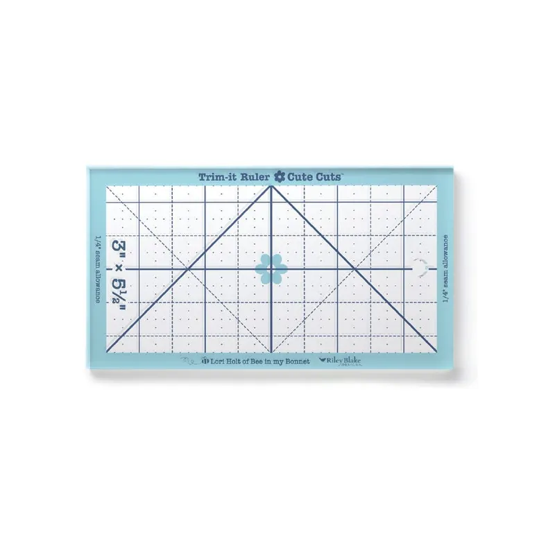 Lori Holt Cute Cuts Trim It 3" x 5.5" Rectangular Ruler | Bee in my Bonnet #STTI-50244 No Minimum Order