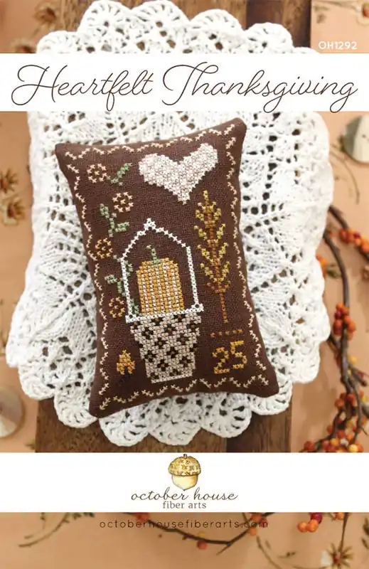 Direct From Manufacturer Heartfelt Thanksgiving Cross Stitch Pattern | October House Fiber Arts