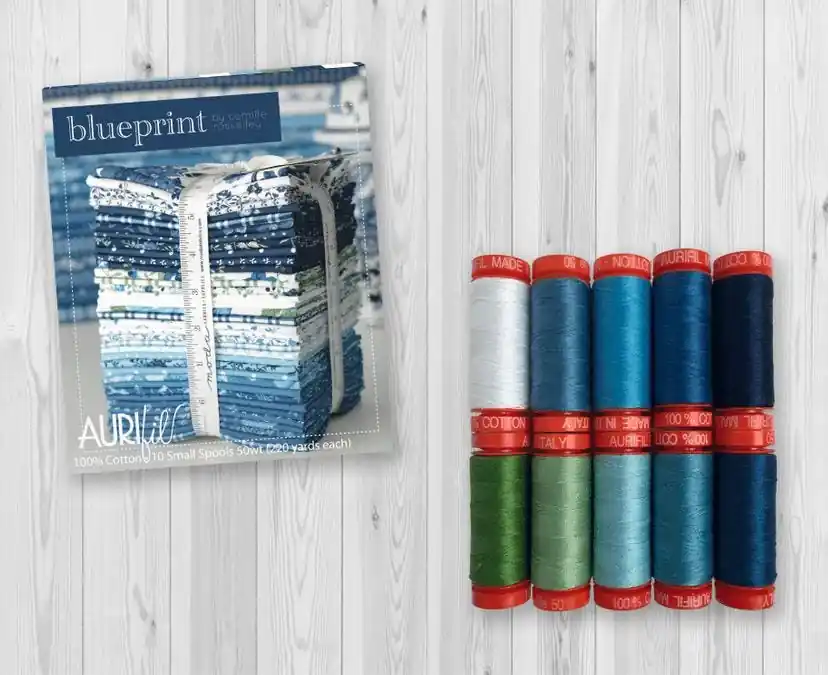 Sale 50wt Blueprint Small Aurifil Thread Box | Camille Roskelley #CR50BC10