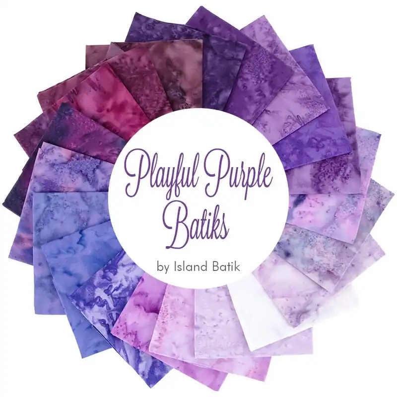Worldwide Shipping Playful Purple Batiks Fat Quarter Bundle | Island Batik