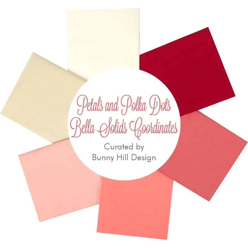 Wholesale Petals and Polka Dots Bella Solids Coordinates Fat Quarter Bundle | Bunny Hill Designs for Moda Fabrics