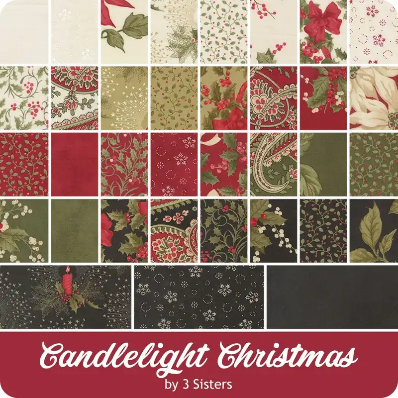 Worldwide Shipping Candlelight Christmas Yardage | 3 Sisters for Moda Fabrics