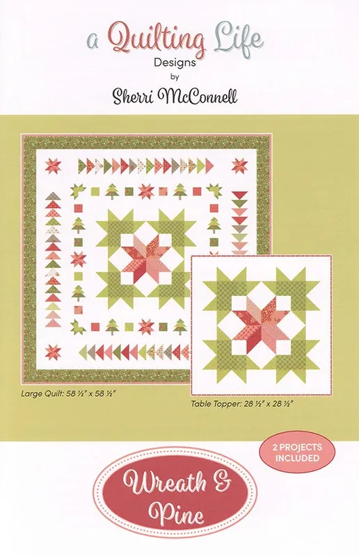 Worldwide Shipping Wreath & Pine Quilt Pattern | A Quilting Life Designs #QLD-276