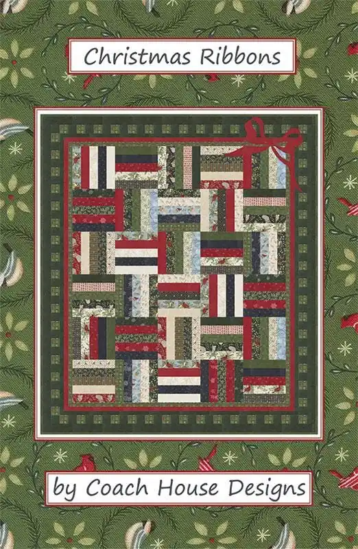 Christmas Ribbons Quilt Pattern | Coach House Designs #CHD-2546 Fast Shipping