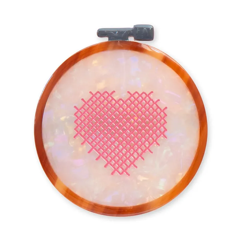Shop Now Cross Stitch Embroidery Hoop French Barrette Hair Clip | Sarah Hearts #HC006
