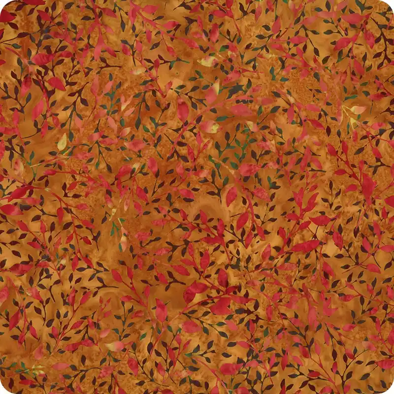 Wholesale Volcano Batiks Bourbon Leafy Yardage | SKU# X2617-572