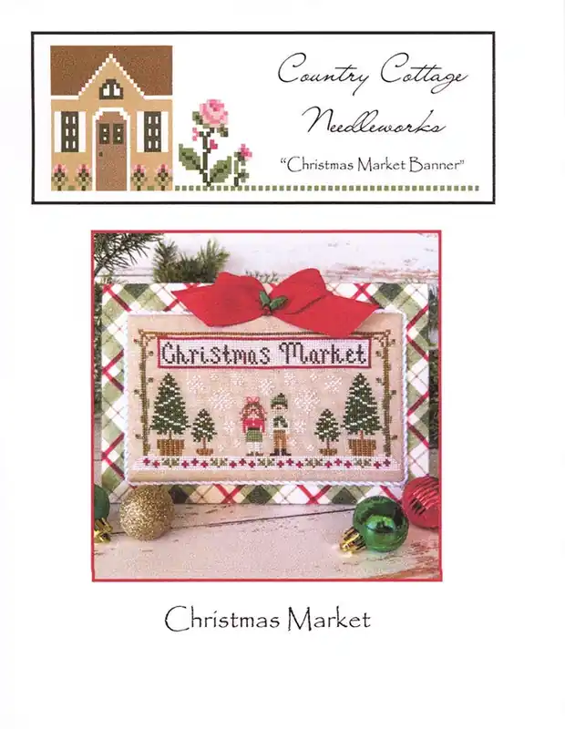 Wholesale Christmas Market Banner Christmas Market Cross Stitch Pattern | Country Cottage Needleworks