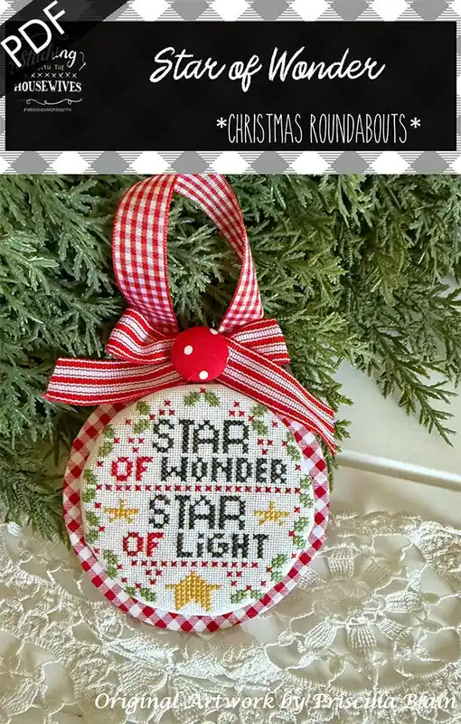 Star of Wonder Downloadable PDF Cross Stitch Pattern | Stitching with the Housewives RoundAbouts One Day Deal
