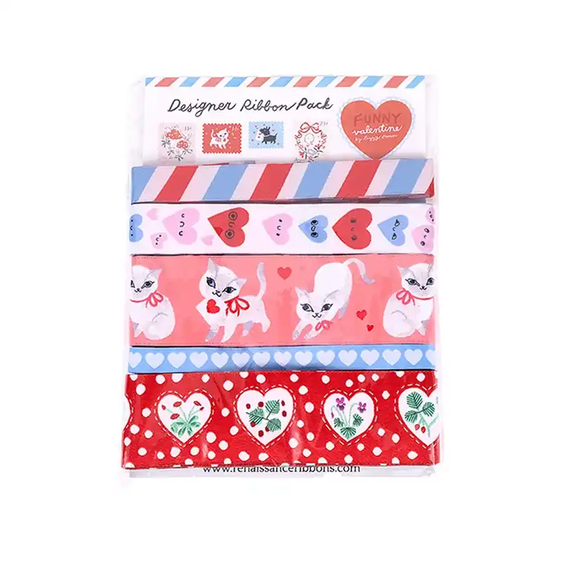 Don’t Miss Out Funny Valentine Designer Ribbon Pack | Renaissance Ribbons #DP-175-FUNNYVAL