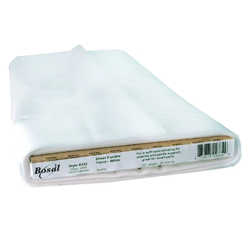 Buy Online Sheer Fusible White Tricot 20" x 25 Yard Bolt | Bosal #332B-WHT