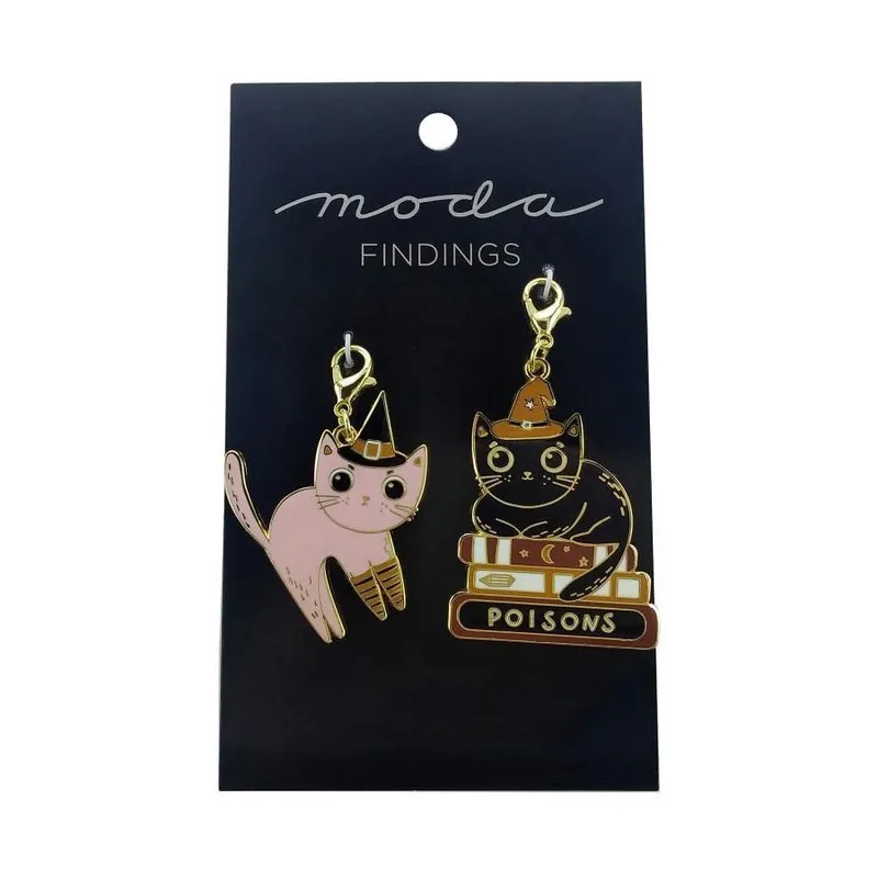 Wholesale Set of Two Cats Zipper Charms | Elena Amo for Moda #EA207
