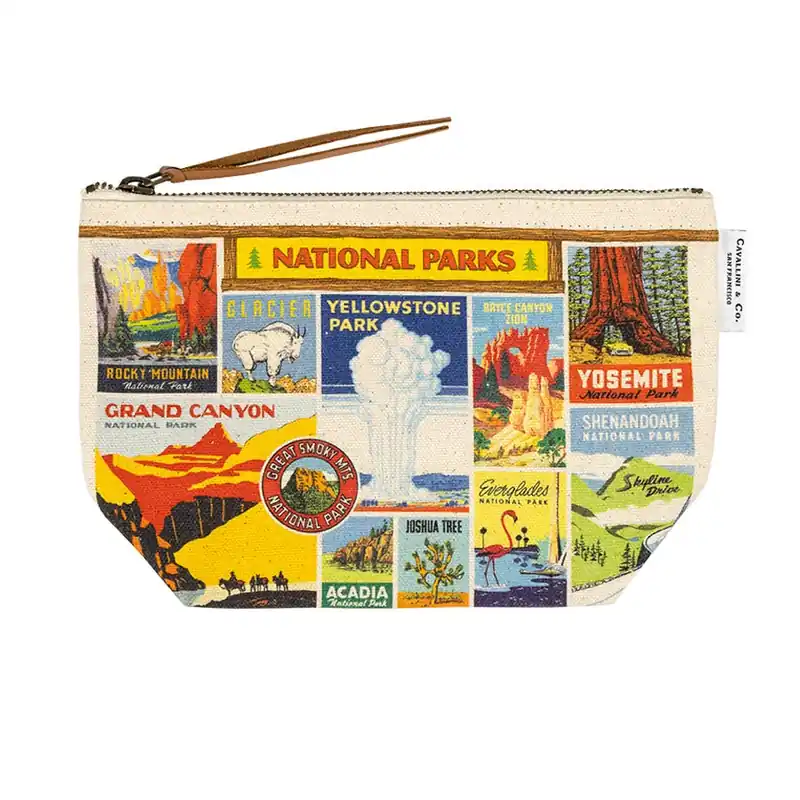 Worldwide Shipping National Parks Vintage Pouch | Cavallini & Co #731473