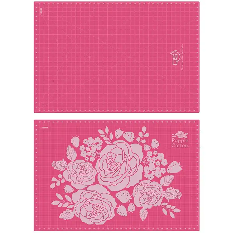 Quilter's Select Pink Poppie Cotton 24" x 36" Dual Side Cutting Mat | Quilter's Select collaboration with Poppie Cotton #QS-M24X36PC Wholesale