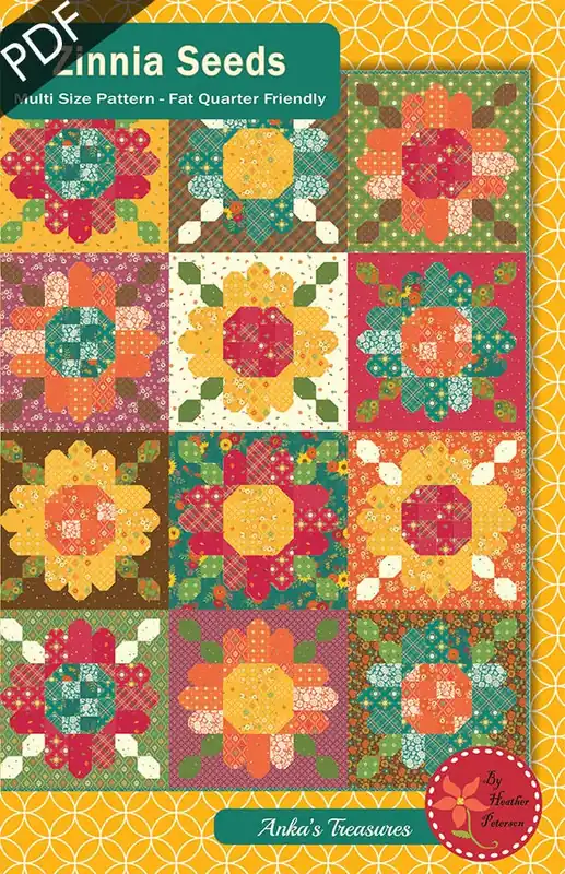 Zinnia Seeds Downloadable PDF Runner Pattern | Anka’s Treasures Holiday Sale