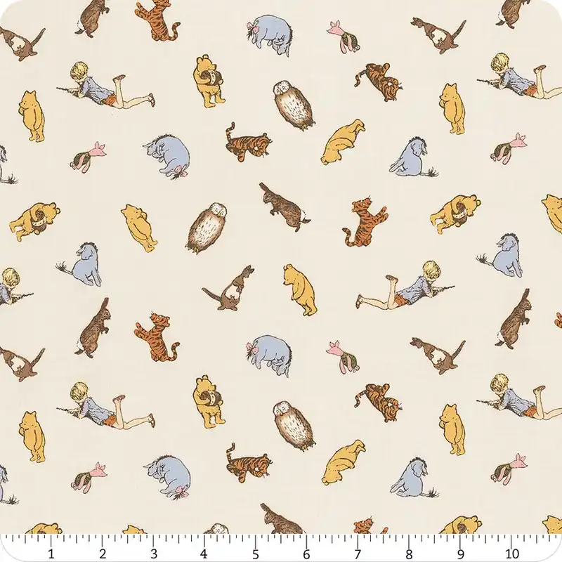 Winnie the Pooh Cream Characters Yardage | SKU# C17003-CREAM Genuine