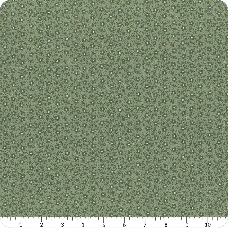 Worldwide Shipping Grace Elizabeth Green Flower Scroll Yardage | SKU# R101686D-GREEN