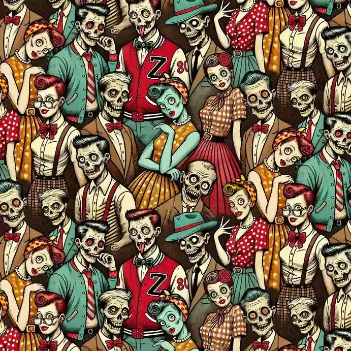 Wicked Willow Multi Selfie Zombies Yardage | SKU# CD4137-MULTI Price Drop