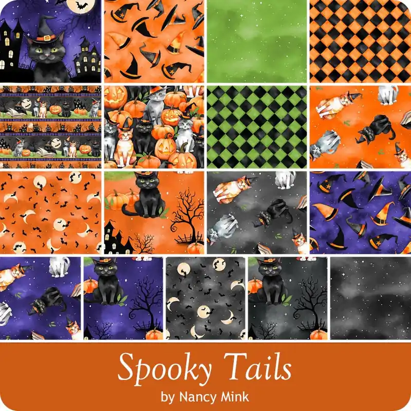 Worldwide Shipping Spooky Tails Fat Quarter Bundle | Nancy Mink for Wilmington Prints