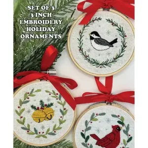 Winter Birds & Bells Embroidery Ornaments Kit | Deb Strain Stitches #DSS-024 Cheap
