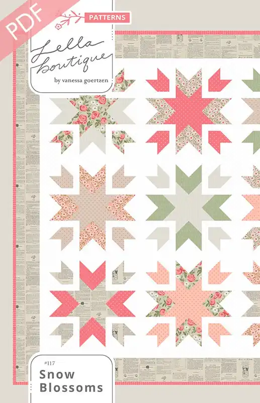 Price Drop Snow Blossoms Downloadable PDF Quilt Pattern | Lella Boutique
