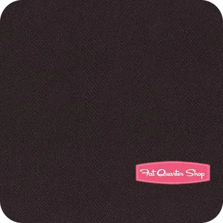 Woolies Flannel Black Herringbone Yardage| SKU# MASF1841-K4 Special Discount