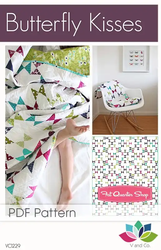 Discount Butterfly Kisses Downloadable PDF Quilt Pattern | V and Co.
