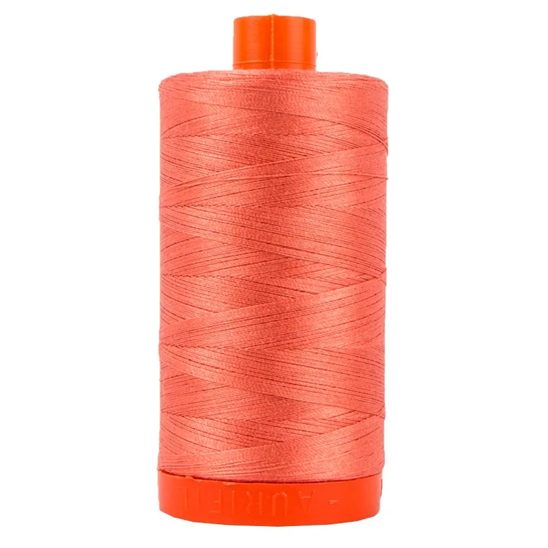 Worldwide Shipping 50wt Tangerine Dream Pink 100% Cotton Mako Thread | Aurifil #MK50-6729