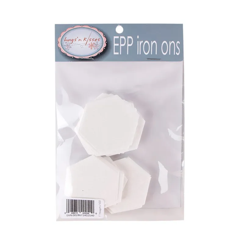 1" EPP Iron On Hexagons 100 Pack | Hugs 'N Kisses #EPP04 Latest