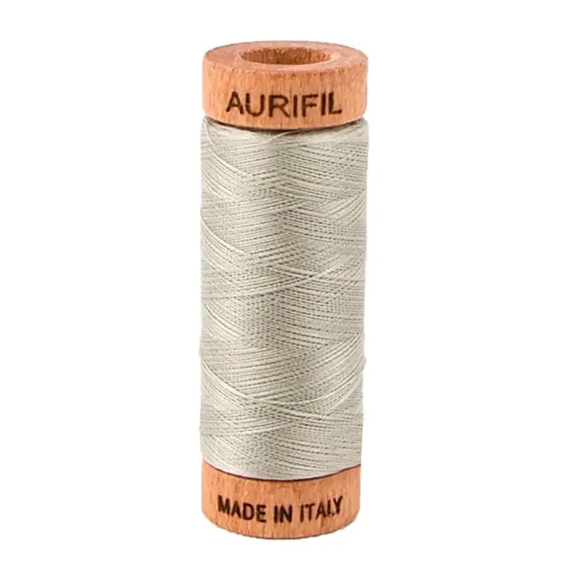 Worldwide Shipping 80wt Aurifil Light Grey 100% Cotton Thread | Aurifil #MK80-5021